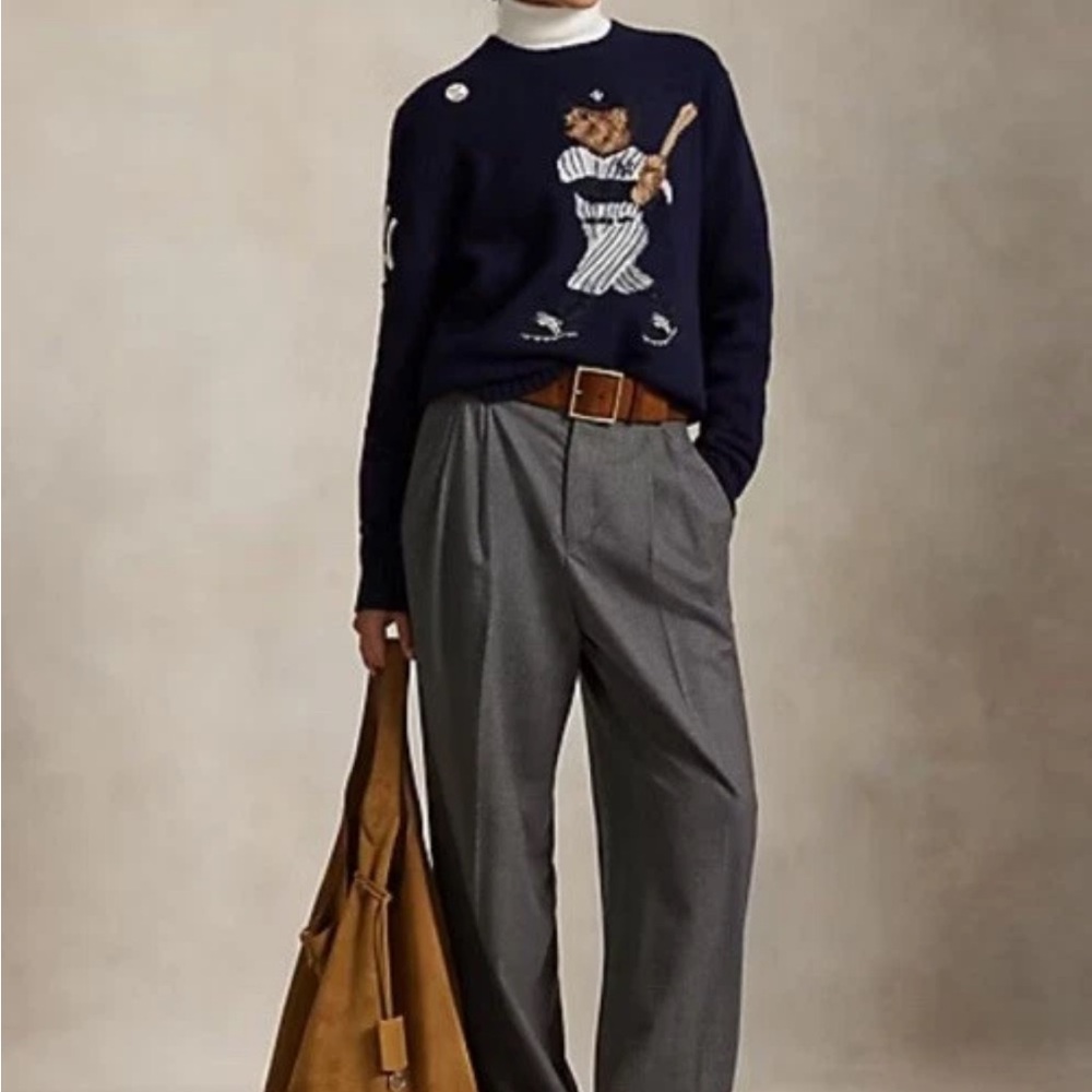 Polo by Ralph Lauren Navy Polo Bear Baseball Sweater - Picture 7 of 16